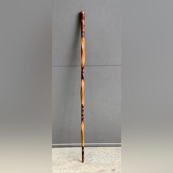 19th Century Antique Twisted Burley Wood Swagger Stick Cane Shillelagh Cudgel - Picture 5 of 14